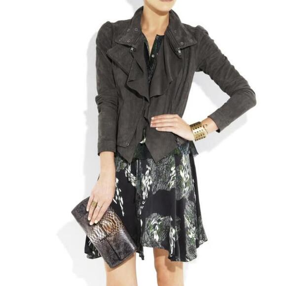 EDUN Jackets & Blazers - EDUN (designed by Bono) 100% Lamb Suede Asymmetric Moto Jacket - Size - Large